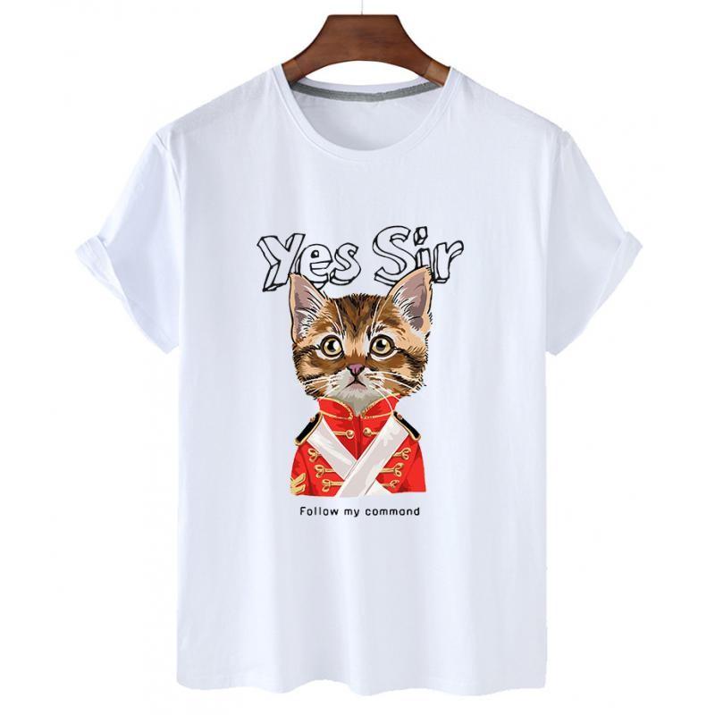 Men's T-Shirts 100% Cotton Cute Gentleman Kitten Casual O-neck Loose Top Short-sleeved T-shirt Male Large Size And Female Tops, White;black
Men's T-Shirts 100% Cotton Cute Gentleman Kitten Casual O-neck Loose Top Short-sleeved T-shirt Male Large Size And Female Tops, White;black