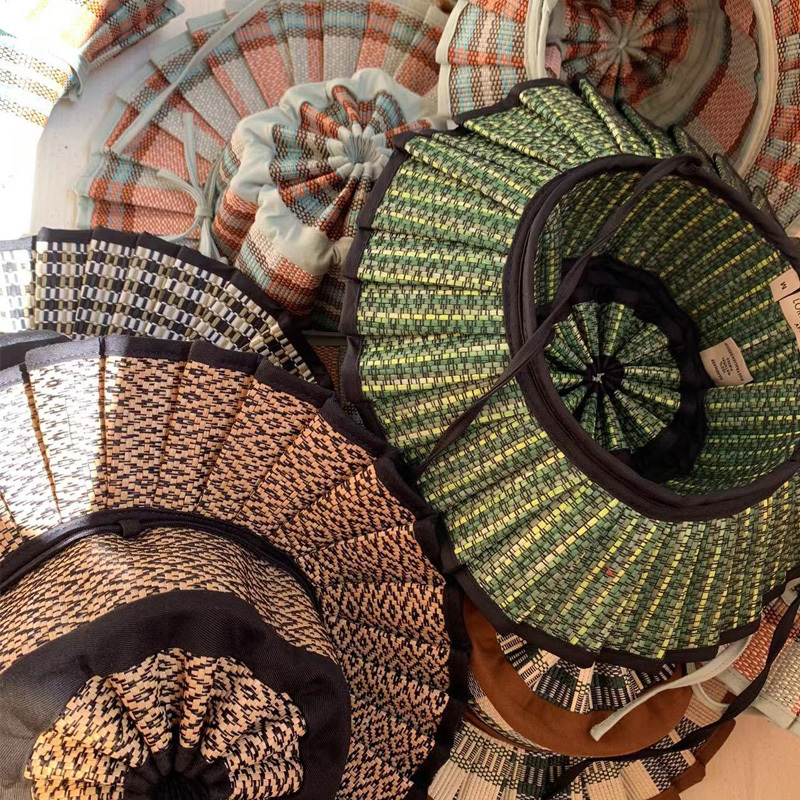 Factory Direct Sales Lorna Style Child Aldult Foldable Straw Bucket Hats Handmade Girls Baby Summer Beach Caps Arrival 220813