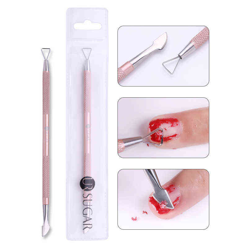 NXY Nail Gel Rose Gold Cuticle Pusher Scissor Dead Skin Remover Tools Stainless Steel Tweezer Clipper Maniucre Art Tool 0328