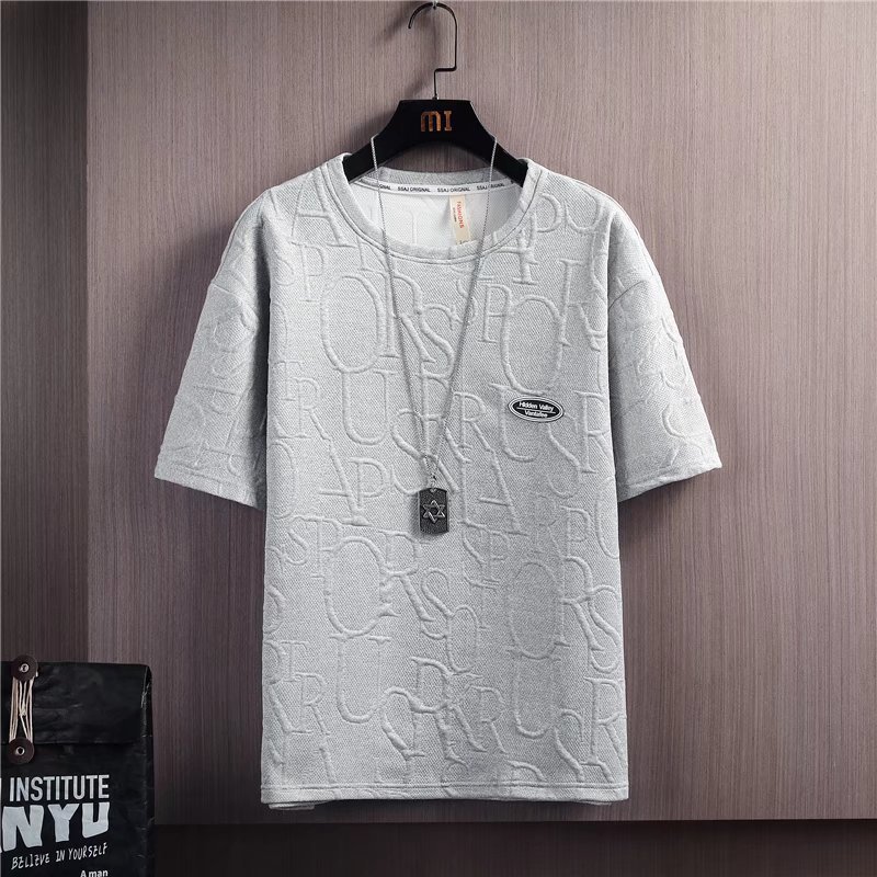 Summer Tshirt Shorts 2 Pieces Set White Tracksuit Men s 3D Letters Vintage Streetwear Creative Pattern Men Sets Short Outfits 220615