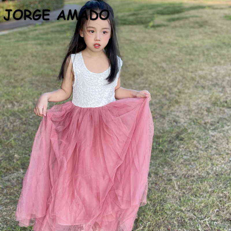 Summer New Girl Princess Dress Eyelash Back Lace Flat Tulle Bohemian Holiday Beach Dress Wedding Party Dress E13843 Y220510