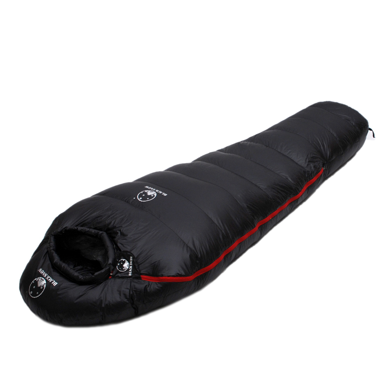 Black Snow Outdoor Camping Sleeping Bag Very Warm Down Filled Adult Mummy Style Sleep Bag 4 Seasons Camping Travel Sleeping Bag 22