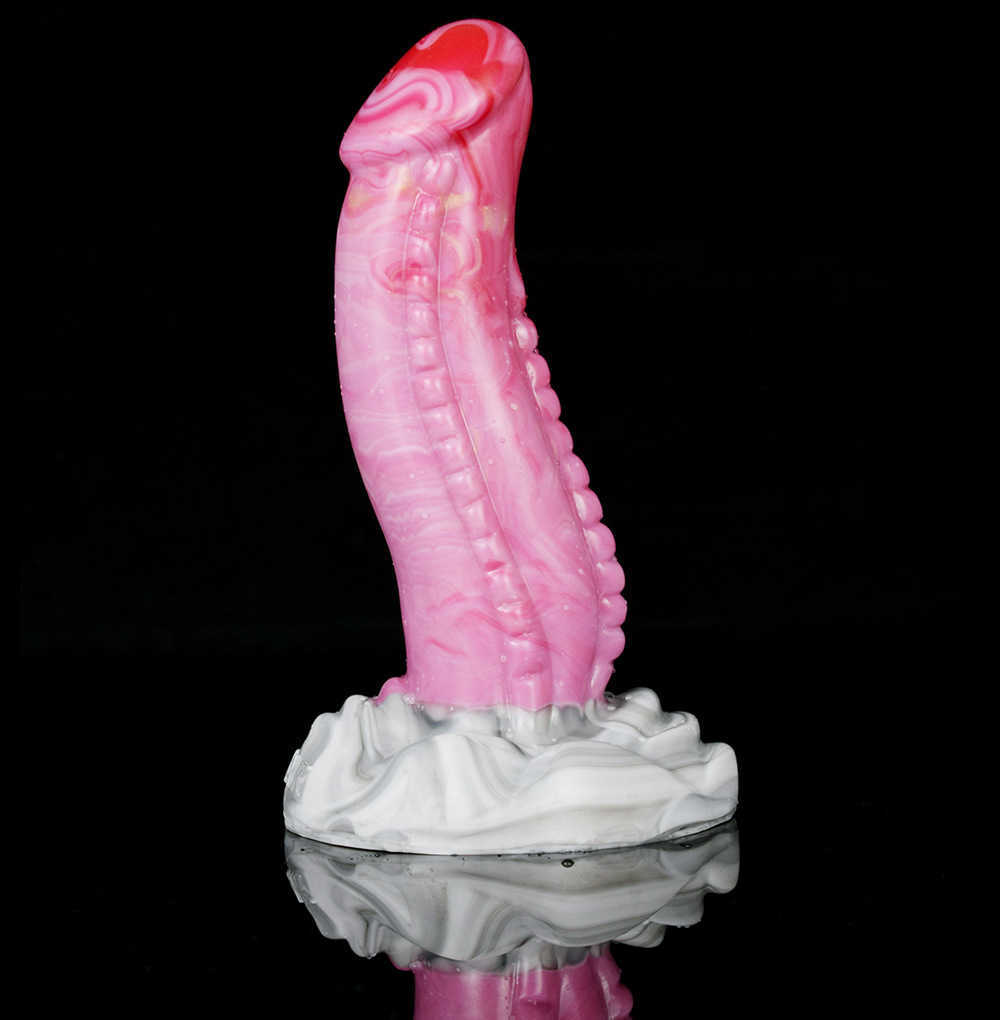 Faak new simulation dinosaur color penis liquid silicone adult fun female anal plug toy