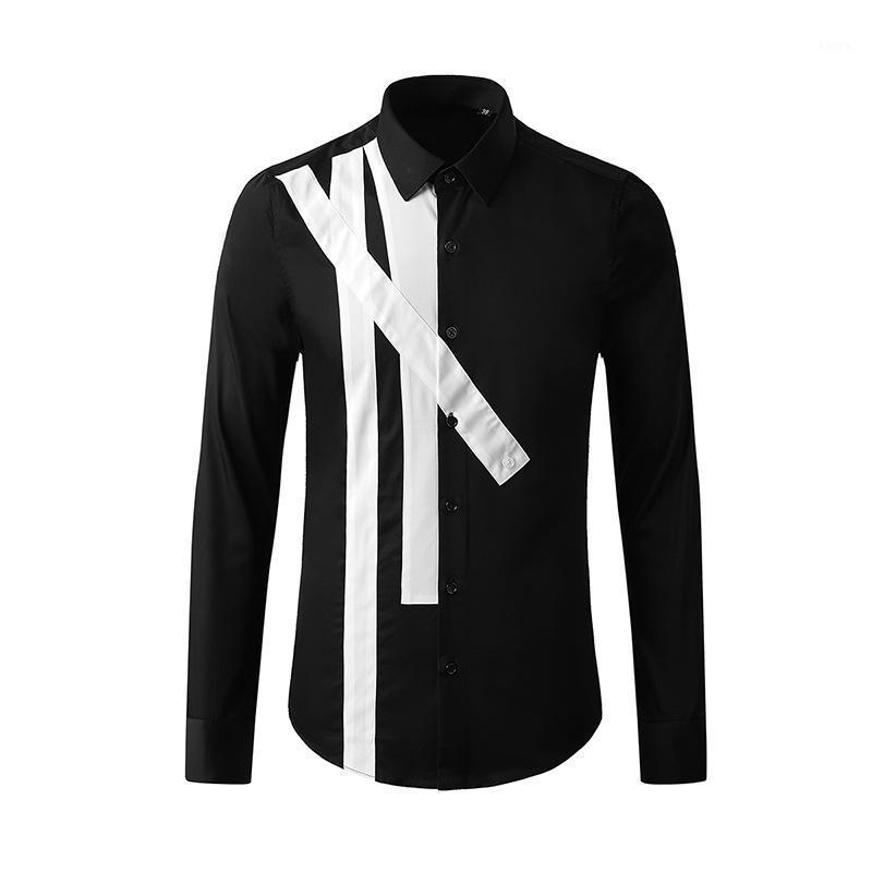 Shirt Men's Spring Fashion Front Irregular Patch Stitching Trendy Brand Long-sleeved Casual High-end Shirts, Black
Shirt Men's Spring Fashion Front Irregular Patch Stitching Trendy Brand Long-sleeved Casual High-end Shirts, Black