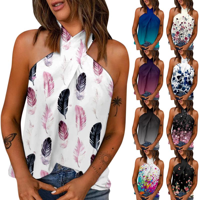 Women's Tanks & Camis Womens Fashion Summer Sexy Tank Top Slim Halter Casual Print Sleeveless Apparel Shirt Biker Shirts For Women TopWomen', Black 
Women's Tanks & Camis Womens Fashion Summer Sexy Tank Top Slim Halter Casual Print Sleeveless Apparel Shirt Biker Shirts For Women TopWomen', Black