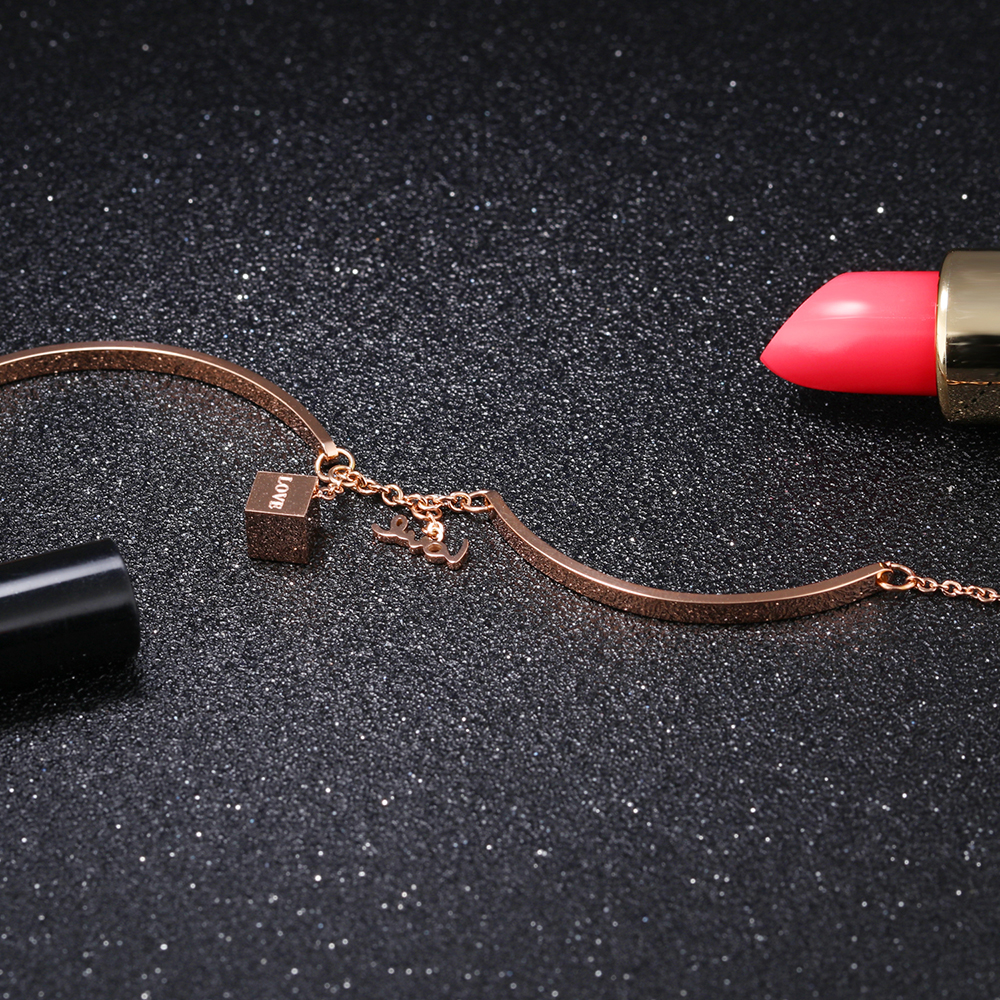 Love Charm Bracelets 316L Stainless Steel Titanium Steel 14K Gold Plated Jewelry Women Gift