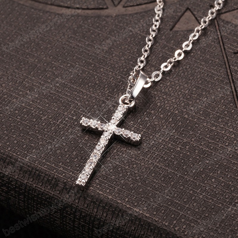 Fashion Women Pendants Crystal Jesus Cross Pendant Necklaces Jewelry For Men/Women Jewelry Necklace Gifts