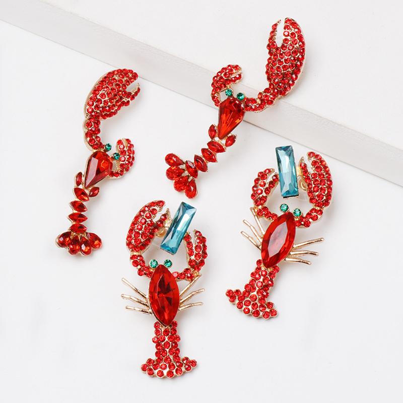 Dangle & Chandelier Pair Red Rhinestone Lobster Earrings Alloy Shiny Crayfish Dangler For Women Fashion Personality Drop EarringsDangle
Dangle & Chandelier Pair Red Rhinestone Lobster Earrings Alloy Shiny Crayfish Dangler For Women Fashion Personality Drop EarringsDangle