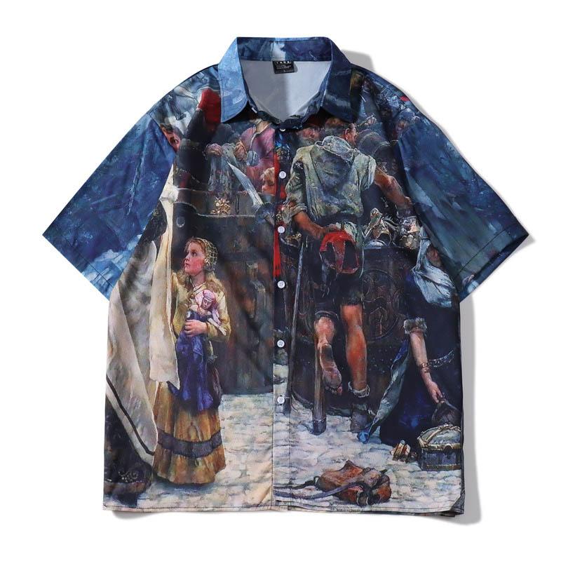Men's Casual Shirts Harakuju Oversized Printed Short Sleeves Shirt Streetwear Loose Summer Top Hip HopMen's, Black
Men's Casual Shirts Harakuju Oversized Printed Short Sleeves Shirt Streetwear Loose Summer Top Hip HopMen's, Black