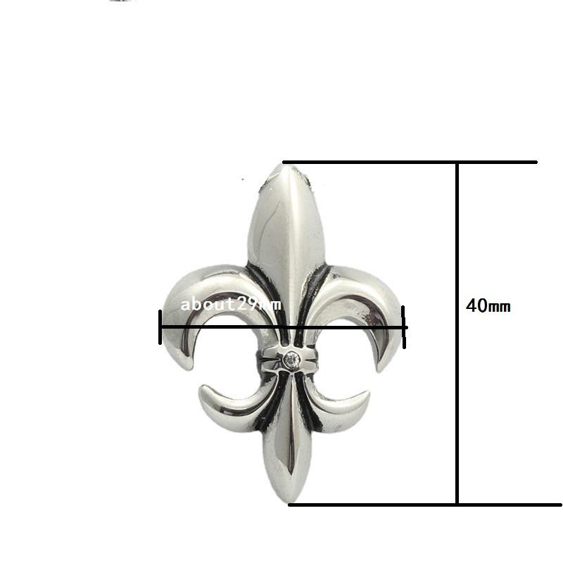 Pendant Necklaces Silver Lily For Women Men Fleur De Lis Flower Long Cross Chain Necklace Vintage French JewelryPendant