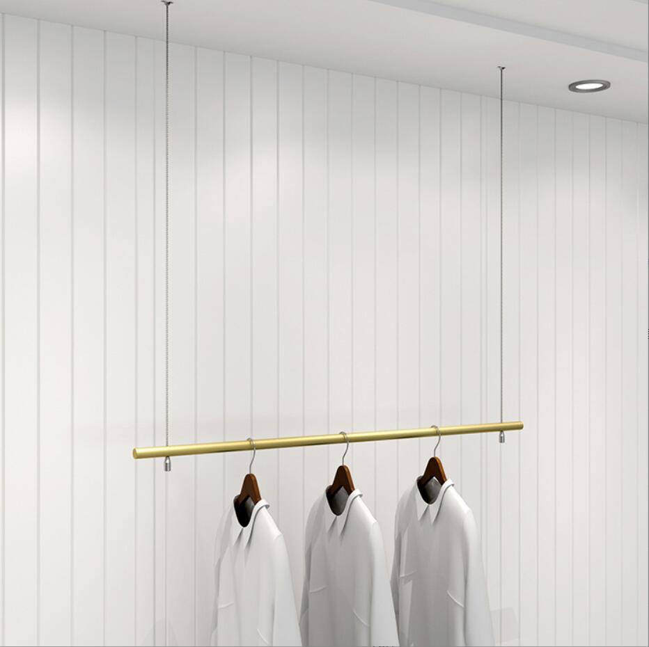 Clothing store window display rack Commercial Furniture wedding dress show side hanging wall hanger hanging silver stainless steel