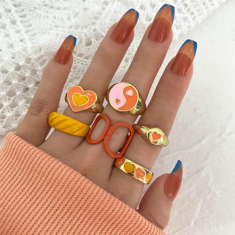 Cluster Rings Korean Orange Color Heart Set For Women Lover Colorful Resin Acrylic Chain Couples Travel Gifts Jewelry Y2KCluster
Cluster Rings Korean Orange Color Heart Set For Women Lover Colorful Resin Acrylic Chain Couples Travel Gifts Jewelry Y2KCluster