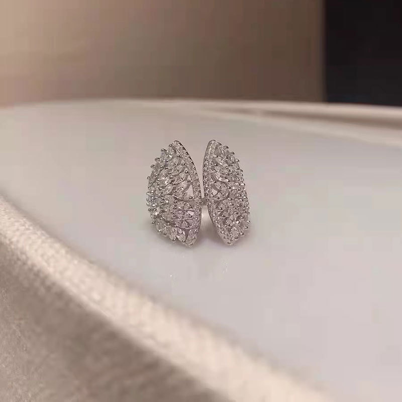 Choucong Ins Top Sell Wedding Rings Simple Fashion Jewelry 925 Sterling Silver Marquise Cut 5A Cubic Zircon Eternity Women shell Open Adjustable Ring 
