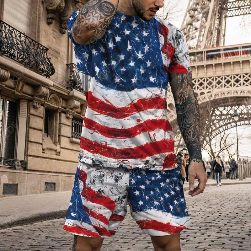 Men's Tracksuits Men's Summer American Flag Sets 3d Printing Tshirt Shorts Outfit Independence Day Sport Suit Men Clothes Sportwear Outf, Ts7228
Men's Tracksuits Men's Summer American Flag Sets 3d Printing Tshirt Shorts Outfit Independence Day Sport Suit Men Clothes Sportwear Outf, Ts7228