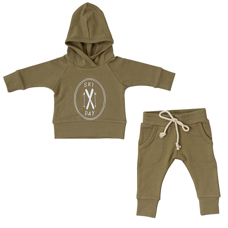 Kids Cotton Kintting Clothing Sets Baby Boys Girls Spring Autumn Loose Tracksuit Hoodie+Pants 2PCS Sets Clothes Outfits 220509