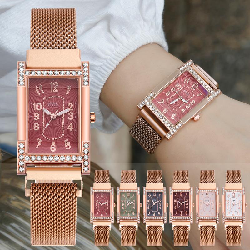 Wristwatches Fashion Women Watches Magnet Buckle Arabic Numbers Luxury Ladies Square Case Shape Clocks Quartz Watch Relogio Feminino, Red
Wristwatches Fashion Women Watches Magnet Buckle Arabic Numbers Luxury Ladies Square Case Shape Clocks Quartz Watch Relogio Feminino, Red