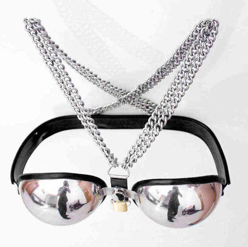 Nxy Bondage Steel Chastity Belt Bra Sexy Lingeries Bdsm Breast Cosplay Restraints Adult Games Fetish Sex Toys for Woman Men Gay 220421