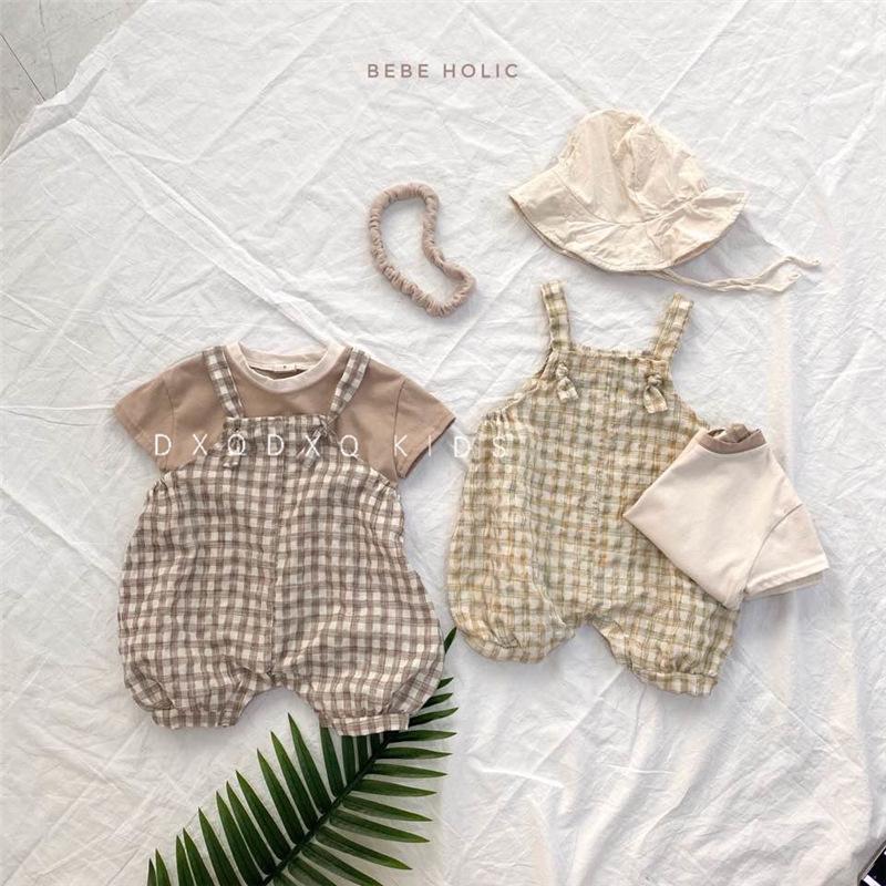 Clothing Sets Summer Plaid Baby Bodysuits And T Shirt 2 Pcs Outfits 2022 Fashion Korean Style Infant Kids Girls Boys Clothes Set, Khaki top
Clothing Sets Summer Plaid Baby Bodysuits And T Shirt 2 Pcs Outfits 2022 Fashion Korean Style Infant Kids Girls Boys Clothes Set, Khaki top