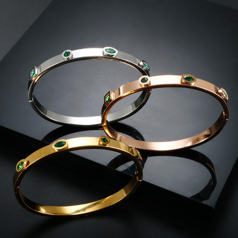 Bangle Arrival Luxury Crystal Bangles For Women Stainless Steel Vintage Cubic Zirconia Charm Bracelets Wristband Fine Jewelry GiftBangle
Bangle Arrival Luxury Crystal Bangles For Women Stainless Steel Vintage Cubic Zirconia Charm Bracelets Wristband Fine Jewelry GiftBangle