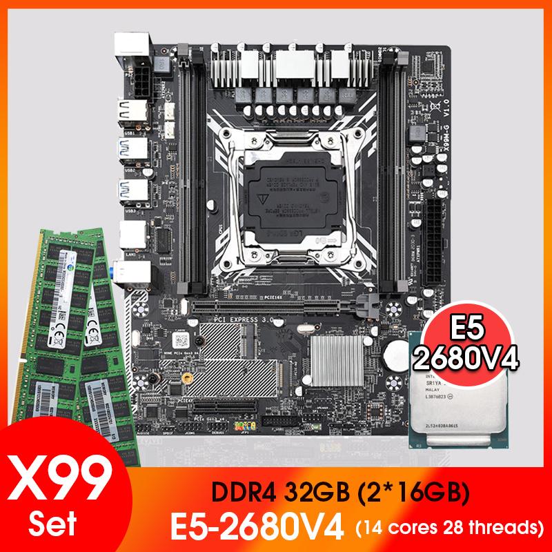 Motherboards X99 M-G Motherboard Combo With Xeon E5 2680 V4 LGA2011-3 CPU 2pcs X 16GB = 32GB 2133MHz DDR4 Memory Set 
Motherboards X99 M-G Motherboard Combo With Xeon E5 2680 V4 LGA2011-3 CPU 2pcs X 16GB = 32GB 2133MHz DDR4 Memory Set