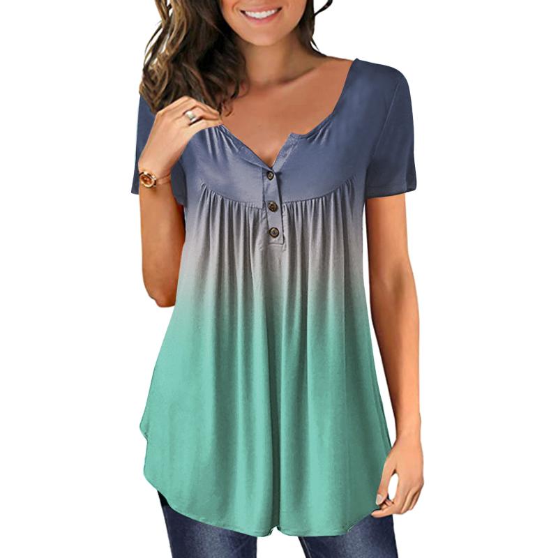 Women' Blouses & Shirts Women Plus Size Gradient Printed V Neck Short Sleeve T Button Pullover Tank Tops Blouse Summer Long For WomenWomen, Green
Women' Blouses & Shirts Women Plus Size Gradient Printed V Neck Short Sleeve T Button Pullover Tank Tops Blouse Summer Long For WomenWomen, Green