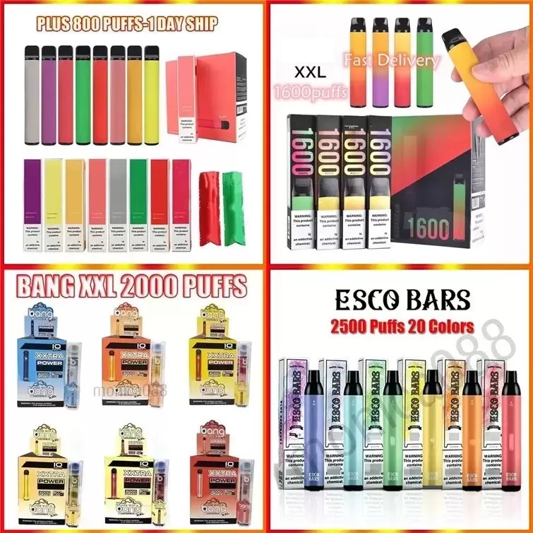 Puff Bang XXL Plus Esco Bars Disposable Pod E cigarette Device 600 800 1500 1600 2000 2500 Puffs Prefilled Cartridge Vape Pen VS Elux Legend
Puff Bang XXL Plus Esco Bars Disposable Pod E cigarette Device 600 800 1500 1600 2000 2500 Puffs Prefilled Cartridge Vape Pen VS Elux Legend