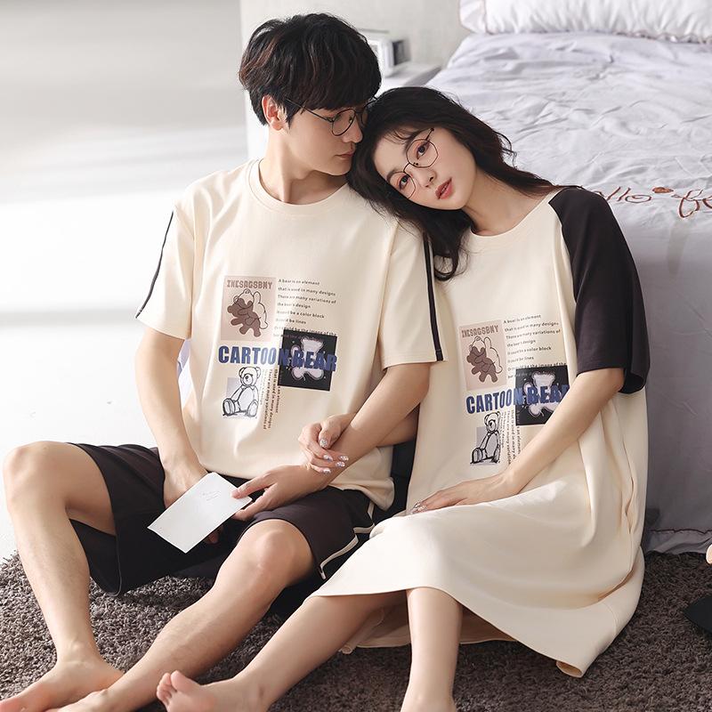 Women's Sleepwear Men For Pajamas Lovers Home Wear Cotton Summer Cartoon Nightgown Women Nightdress Short Sleeve Shorts Loose SleepwearWomen, 6992
Women's Sleepwear Men For Pajamas Lovers Home Wear Cotton Summer Cartoon Nightgown Women Nightdress Short Sleeve Shorts Loose SleepwearWomen, 6992