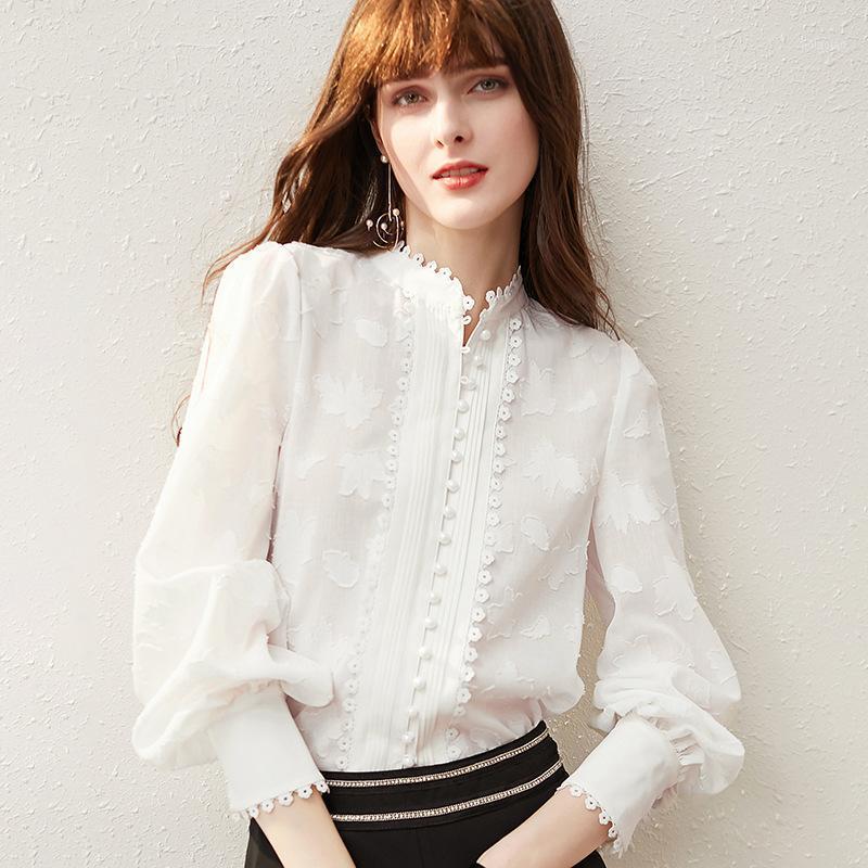Women' Blouses & Shirts 1937507-2022 Spring And Autumn French Design Standing Collar Lantern Sleeve Jacquard Lace Shirt Top, White
Women' Blouses & Shirts 1937507-2022 Spring And Autumn French Design Standing Collar Lantern Sleeve Jacquard Lace Shirt Top, White