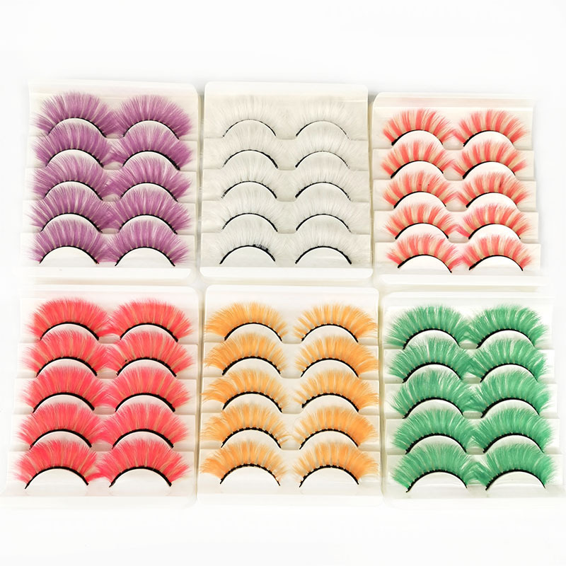 5Pairs/set 3D False Colored Eyelashes Natural Faux Mink Fluffy Style Eye Lash Extension Makeup Cosplay Stage Colorful Eyelash
5Pairs/set 3D False Colored Eyelashes Natural Faux Mink Fluffy Style Eye Lash Extension Makeup Cosplay Stage Colorful Eyelash