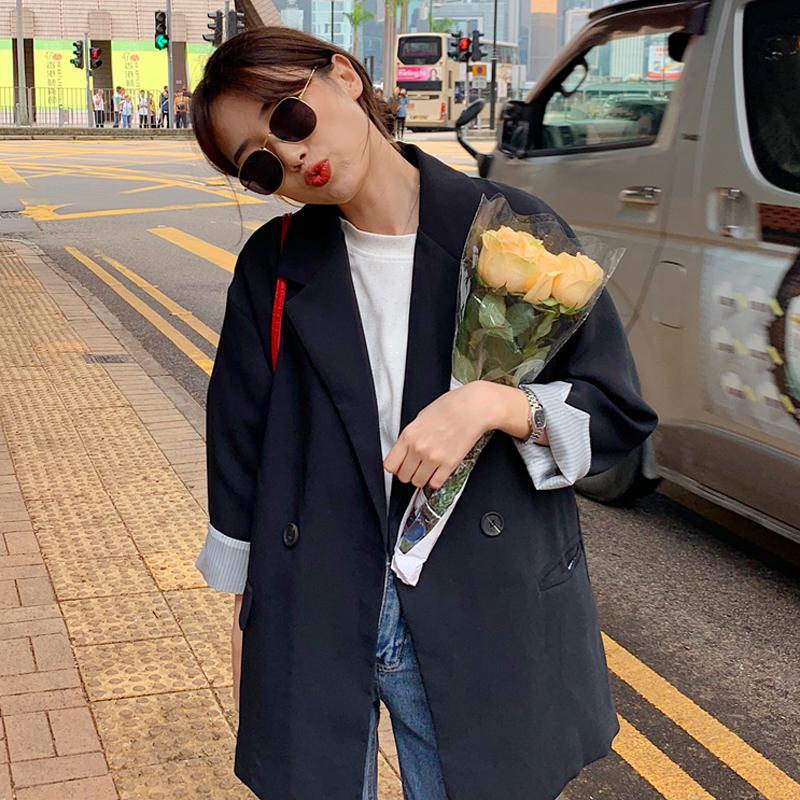 Women's Suits & Blazers Autumn 2022 Korean-Style Loose Long-Sleeved Suit Jacket Female British-Style Black Women Fashion Blazer Solid Outerw
Women's Suits & Blazers Autumn 2022 Korean-Style Loose Long-Sleeved Suit Jacket Female British-Style Black Women Fashion Blazer Solid Outerw
