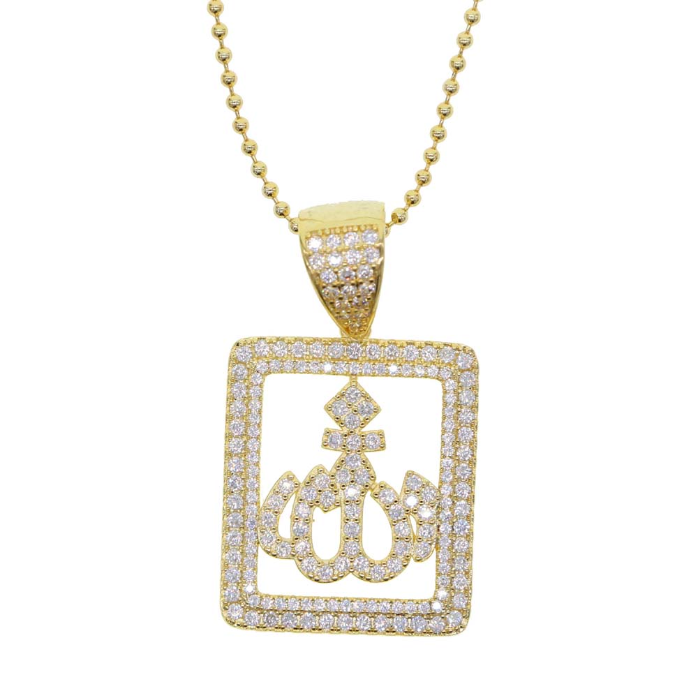 Bg 5A crystal paved tennis chain choker necklace with Muslims Allah pendant charm for women men big charms jewelry dh910320090