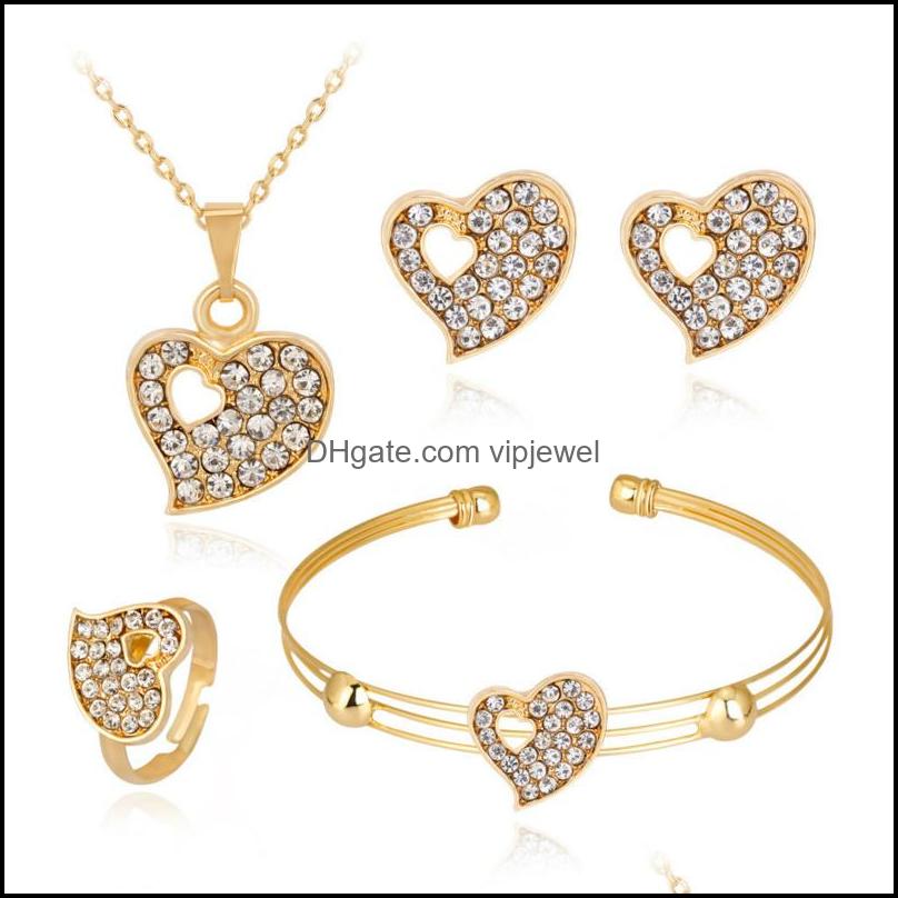 New Cute Heart Shaped Neclace Earrings Sets Jewelry Crystal Kid Children Lovely Gold Color For Girl Gift Drop Delivery 2021 Bracelet Neck, Golden
New Cute Heart Shaped Neclace Earrings Sets Jewelry Crystal Kid Children Lovely Gold Color For Girl Gift Drop Delivery 2021 Bracelet Neck, Golden