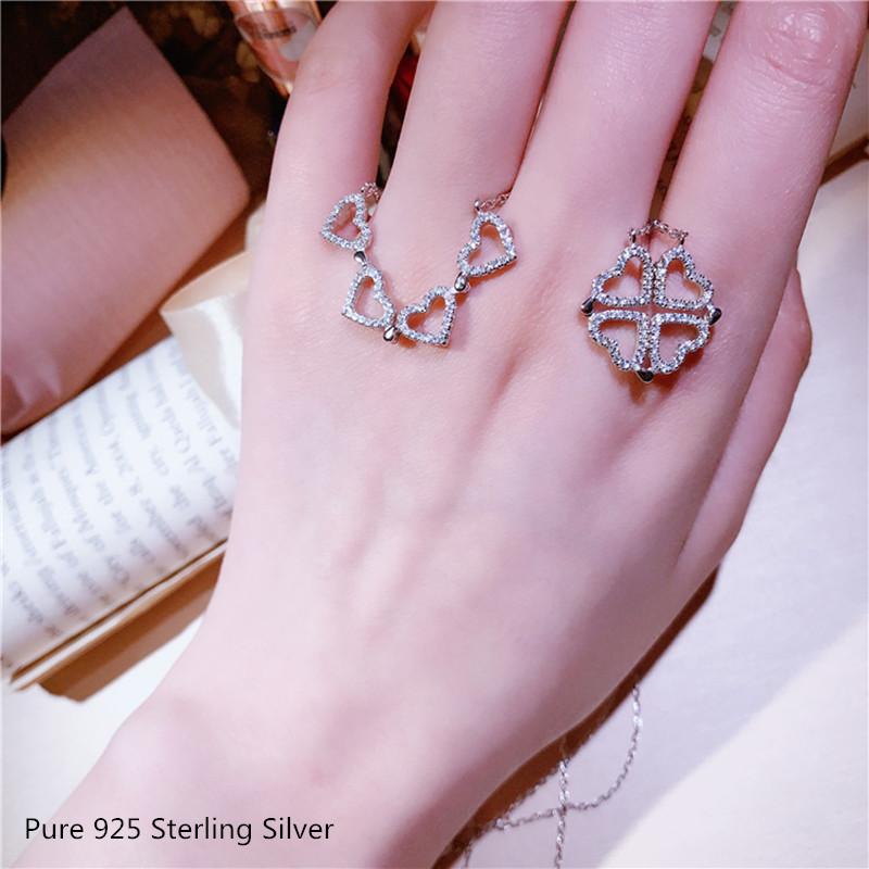 Chains 925 Sterling Silver Female Sweet Necklace Chain Split Heart Excellent Elegant Pendant For Women Girl Fashion Jewelry
Chains 925 Sterling Silver Female Sweet Necklace Chain Split Heart Excellent Elegant Pendant For Women Girl Fashion Jewelry