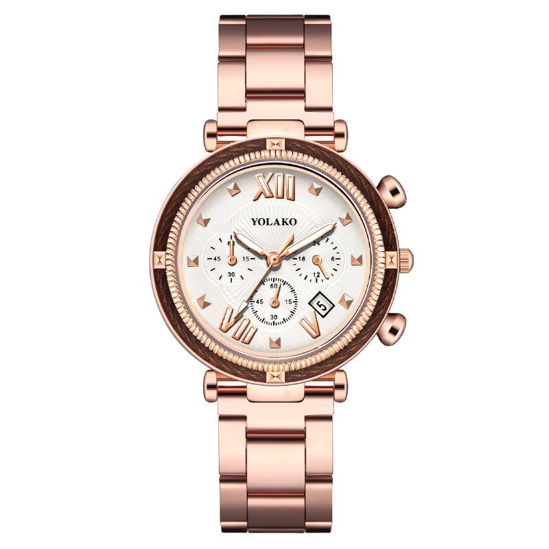 Wristwatches Women Watches Rosy Gold Calendar Casual Quartz Watch Full Stainless Steel Relogio Feminino, Black
Wristwatches Women Watches Rosy Gold Calendar Casual Quartz Watch Full Stainless Steel Relogio Feminino, Black