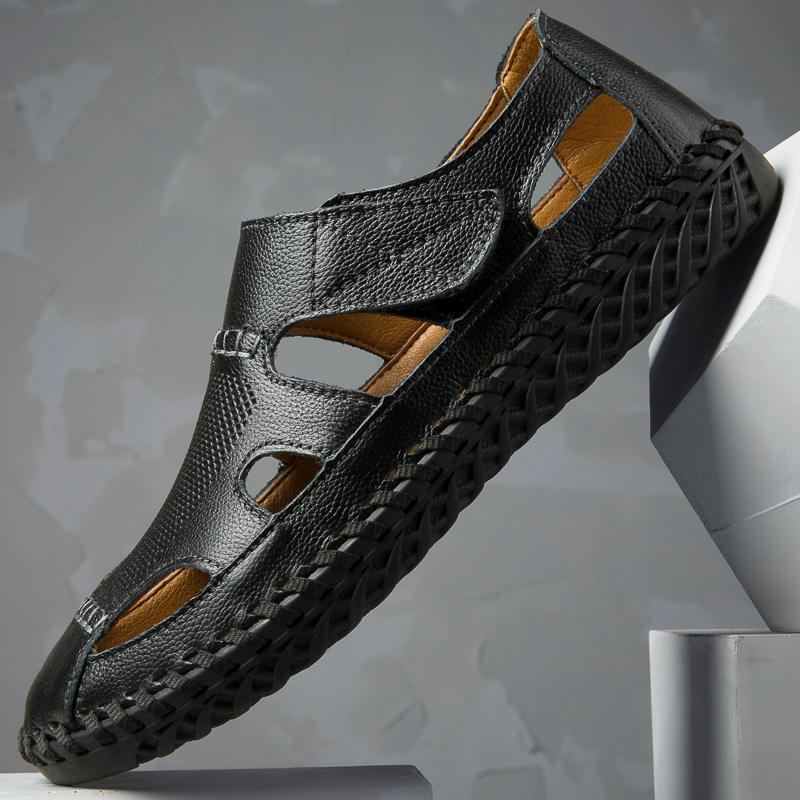 Sandals Genuine Leather Men Beach Outdoor Casual Sneakers Comfortable Summer Slippers, Black
Sandals Genuine Leather Men Beach Outdoor Casual Sneakers Comfortable Summer Slippers, Black