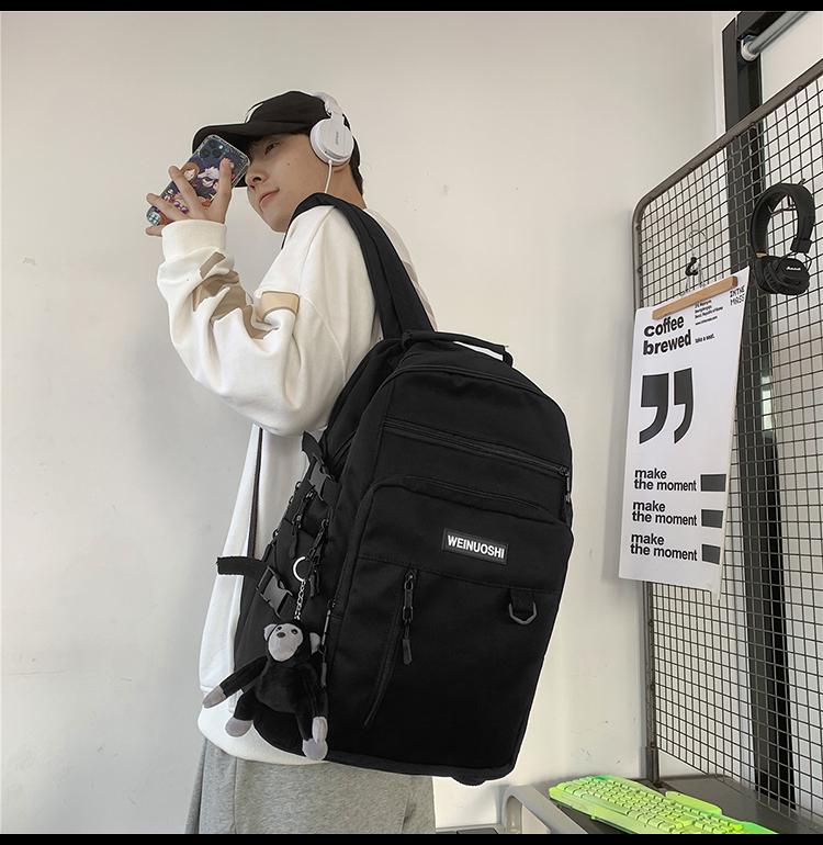 Backpack 5812 Male College Student Simple Schoolbag Korean Version Of Large Capacity Female, Black
Backpack 5812 Male College Student Simple Schoolbag Korean Version Of Large Capacity Female, Black