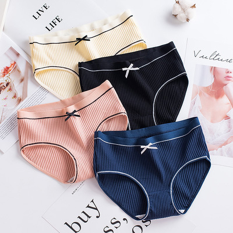 Panties Women Underwear Set Solid Mid-waist Cotton Cozy Lingerie Women's Underpants Tempting Briefs Female 220511
