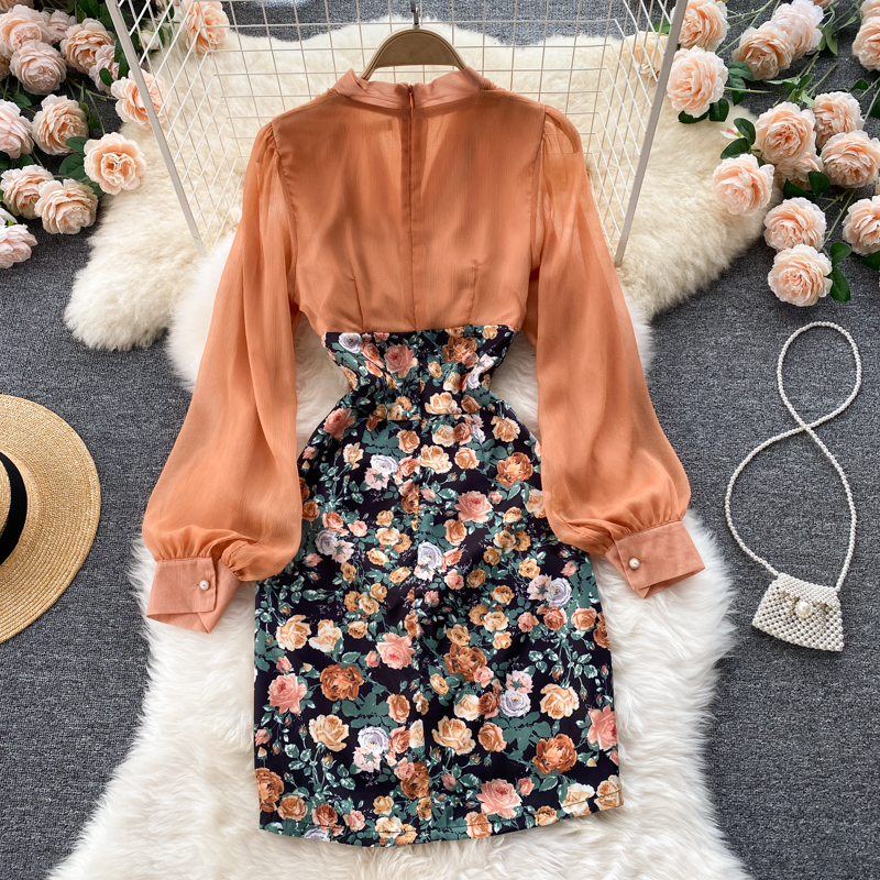 Square Collar Maxi Dress Women Solid Chiffon Puff Sleeve Dresses 2025 Korean Fashion Vintage Ruffle Temperament Slim Waist Vestidos Elegant Autumn