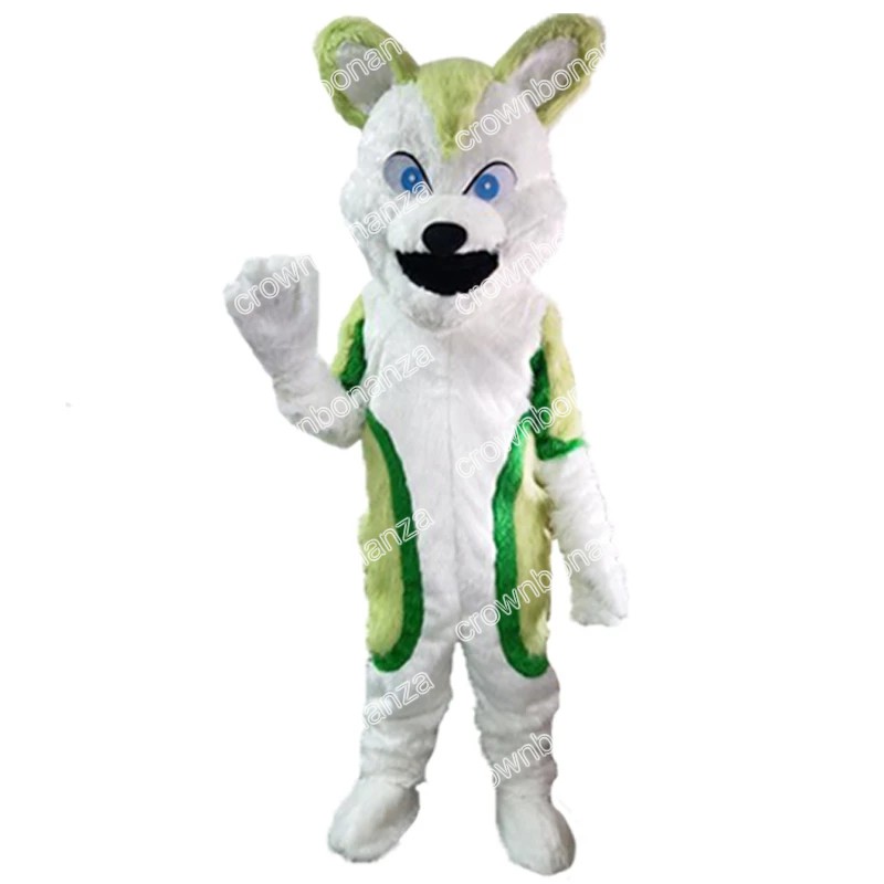 Halloween Long Fur Furry Dog Mascot Costumes Top quality Cartoon Character Outfits Adults Size Christmas Carnival Birthday Party Outdoor Outfit