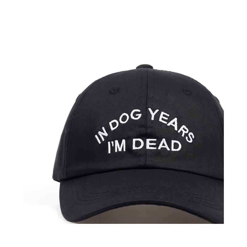 In Dog Years Im Dead Baseball Cap Embroidery Dad Hat 100 Cotton Buzzwords Snapback Unisex Fashion Adjustable