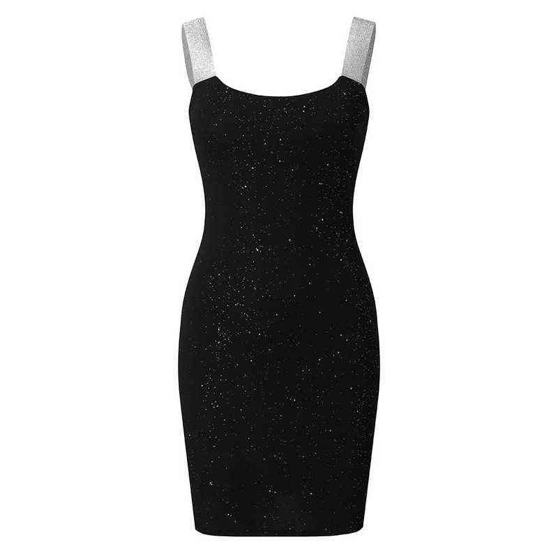 Ladies Sexy Sleeveless Suspenders Sparkling Open Back Jacket Party Club Streetwear New Dress 2022 New Style Gothic Dress T220816