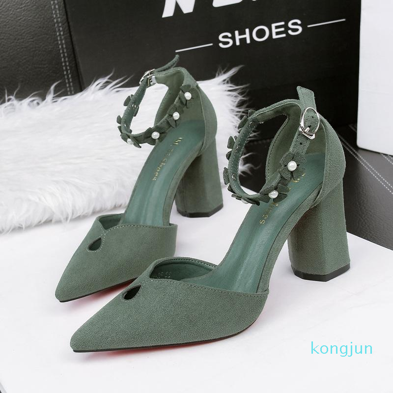 Dress Shoes Women Pumps Flock Pointed Toe Fashion Mouth Flower Thick Heel Buckle 7.5CM Thin Office ShoesDress, Black
Dress Shoes Women Pumps Flock Pointed Toe Fashion Mouth Flower Thick Heel Buckle 7.5CM Thin Office ShoesDress, Black