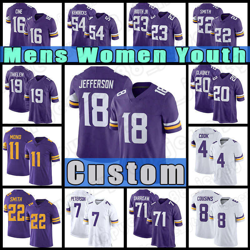 18 Justin Jefferson 4 Dalvin Cook Football 19 Adam Thielen Jersey Randy Moss Kirk Cousins Danielle Hunter Lewis Cine Harrison Smith Kellen Mond Andrew Booth Jr Smith, Custom men (w j r)
18 Justin Jefferson 4 Dalvin Cook Football 19 Adam Thielen Jersey Randy Moss Kirk Cousins Danielle Hunter Lewis Cine Harrison Smith Kellen Mond Andrew Booth Jr Smith, Custom men (w j r)
