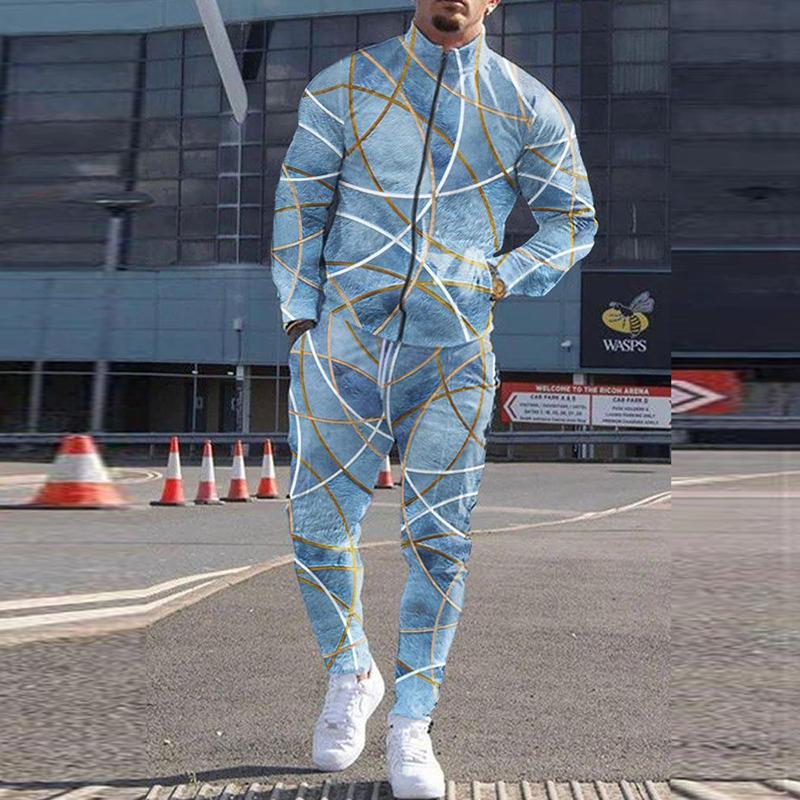 Men's Tracksuits Fall Fashion Sports Suit Casual Printed Zipper O-neck Long-sleeve Sweatshirt Top And Lace-up Slim Trousers Men 2-piece Set, 02 print
Men's Tracksuits Fall Fashion Sports Suit Casual Printed Zipper O-neck Long-sleeve Sweatshirt Top And Lace-up Slim Trousers Men 2-piece Set, 02 print