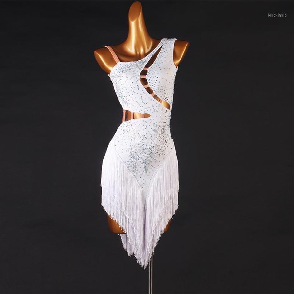 Latin Dance Dress Latin Skirt Competition Dress Costumes Performing Dresses Sparkly Rhinestones Customize Children Tassel Skirts1275W, White
Latin Dance Dress Latin Skirt Competition Dress Costumes Performing Dresses Sparkly Rhinestones Customize Children Tassel Skirts1275W, White