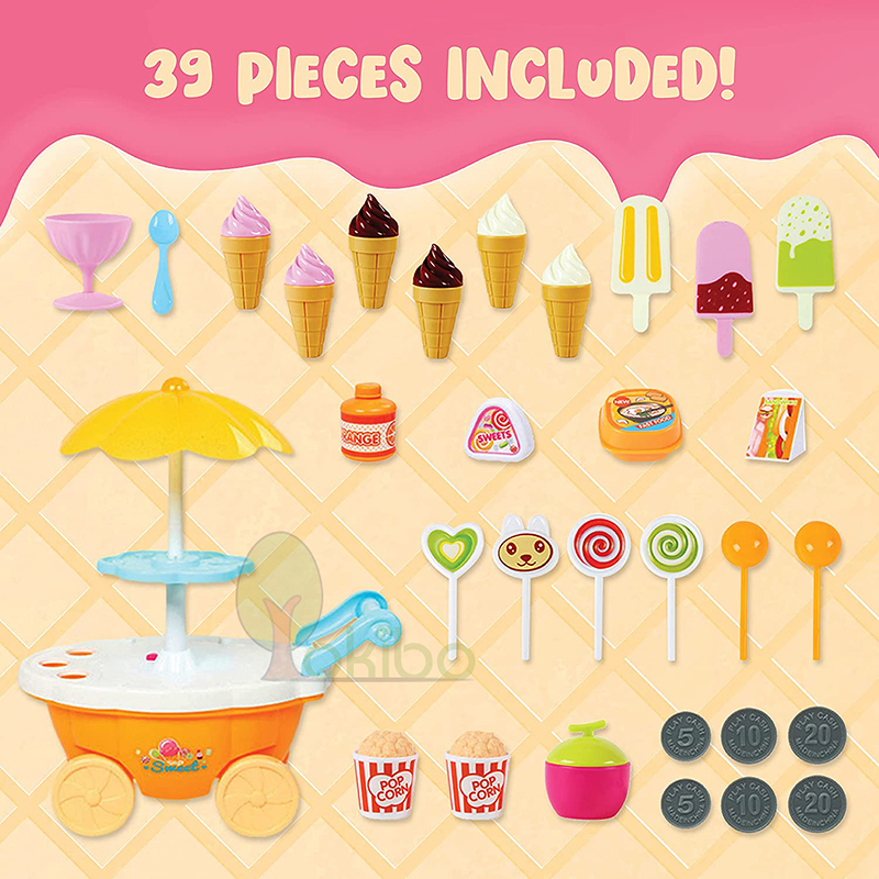 Kids Kitchen Play Toys for Girls Ice Cream Push Up Children Cooking Set Pretend For Boy 220725
