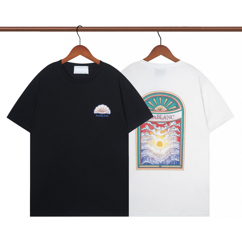 22ss Summer USA Shell Sea Sunset Oil Painting Print Tee Casual Mens High Street Short Sleeve Tshirt Women Cool Cotton T Shirts, White
22ss Summer USA Shell Sea Sunset Oil Painting Print Tee Casual Mens High Street Short Sleeve Tshirt Women Cool Cotton T Shirts, White