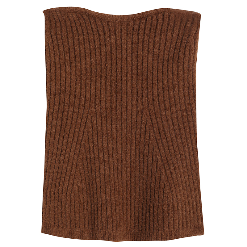 FORYUNSHES Ribbed Sexy Strapless Corset Top Solid Color Knitted Slim Camisole Autumn Korean Fashion Harajuku Y2K Clothes 220325