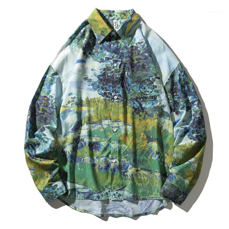 Men's Casual Shirts Korean Clothing Big Size Fashion Brand Shirt Fall Shoulder Sleeve Oil Painting Print Long, Cy131
Men's Casual Shirts Korean Clothing Big Size Fashion Brand Shirt Fall Shoulder Sleeve Oil Painting Print Long, Cy131