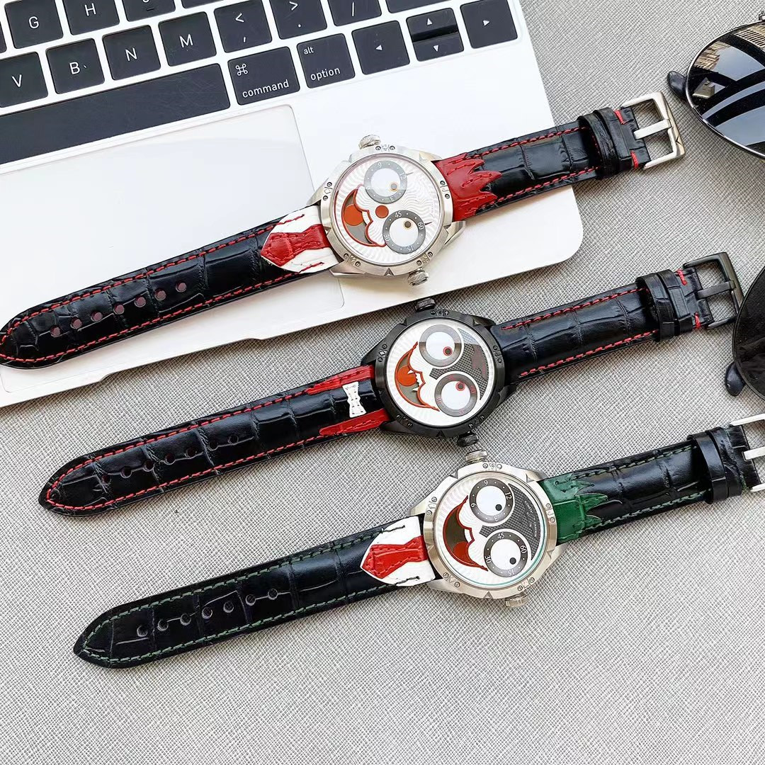 Joker designer Mens Watch high Quality Creative Joker Dial for Waterproof DC Clown Watches Relogio quartz C1, Tool
Joker designer Mens Watch high Quality Creative Joker Dial for Waterproof DC Clown Watches Relogio quartz C1, Tool